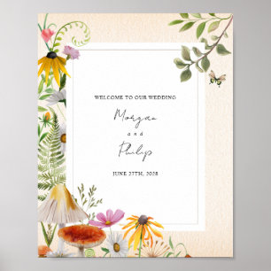 Woodland Elegant Forest Wedding Welcome Poster