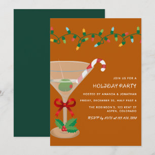 Woodland Ember Christmas Holiday Cocktail Party Invitation