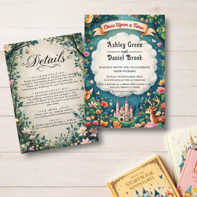 Woodland Enchanted Forest Castle Fairytale Wedding Invitation (Creator Uploaded)