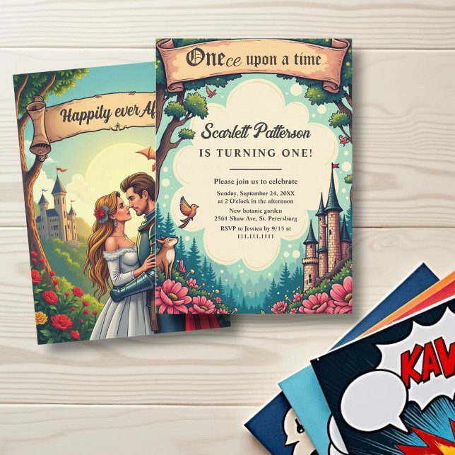 Woodland Enchanted Forest Fairytale 1st Birthday Invitation (Creator Uploaded)