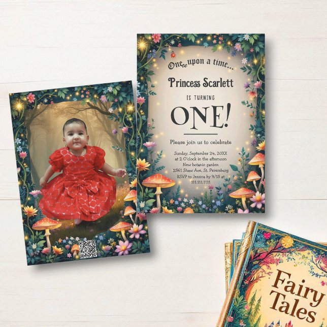 Woodland Enchanted Forest Fairytale 1st Birthday Invitation (Creator Uploaded)