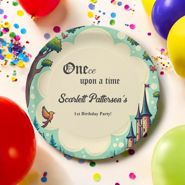 Woodland Enchanted Forest Fairytale 1st Birthday Paper Plate (Creator Uploaded)
