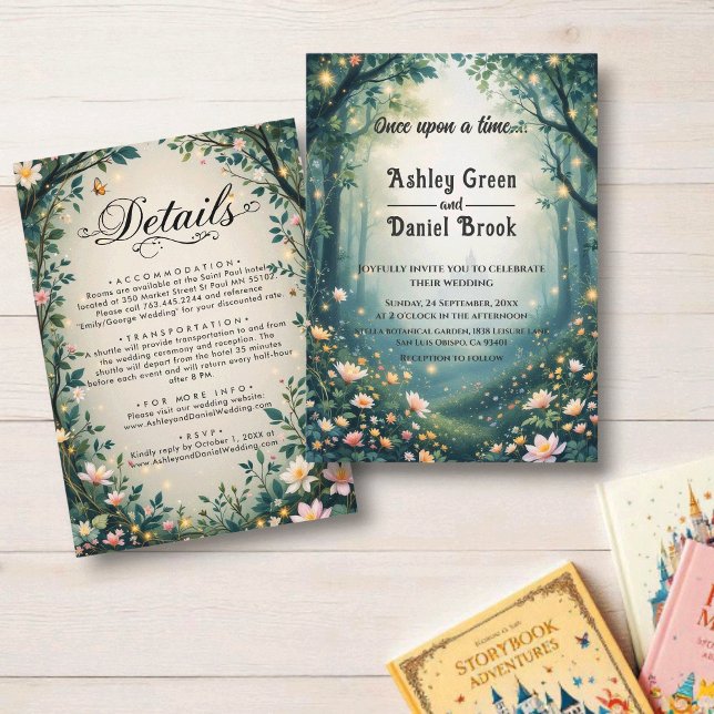 Woodland Enchanted Forest Fairytale Wedding Invitation (Creator Uploaded)