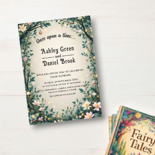 Woodland Enchanted Forest Floral Fairytale Wedding Acrylic Invitations