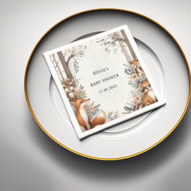 Woodland Enchantment Themed baby shower Napkin (Creator Uploaded)