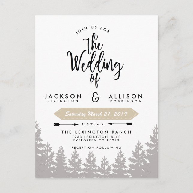 Woodland Escape Wedding Invite (Front)