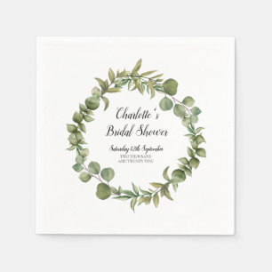 Woodland Eucalyptus Greenery Bridal Shower Napkin