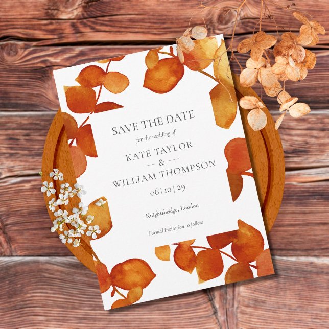 Woodland Eucalyptus Leaves Save The Date (Creator Uploaded)
