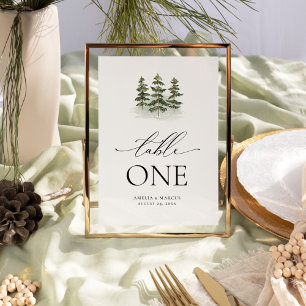 Woodland Evergreen Table Number