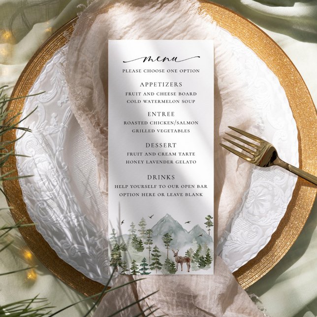 Woodland Evergreen Wedding Menu (Creator Uploaded)