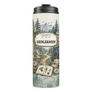 Woodland Explorer Outdoor Adventure Artwork Thermal Tumbler