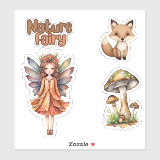 Woodland Fairy Elements Custom-Cut Vinyl Sticker (Sheet)