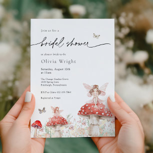 Woodland Fairy Mushroom Bridal Shower Invitation