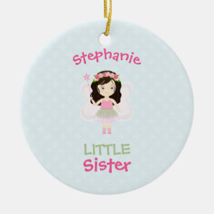 Woodland Fairy Princess Little Sister Ceramic Ornament