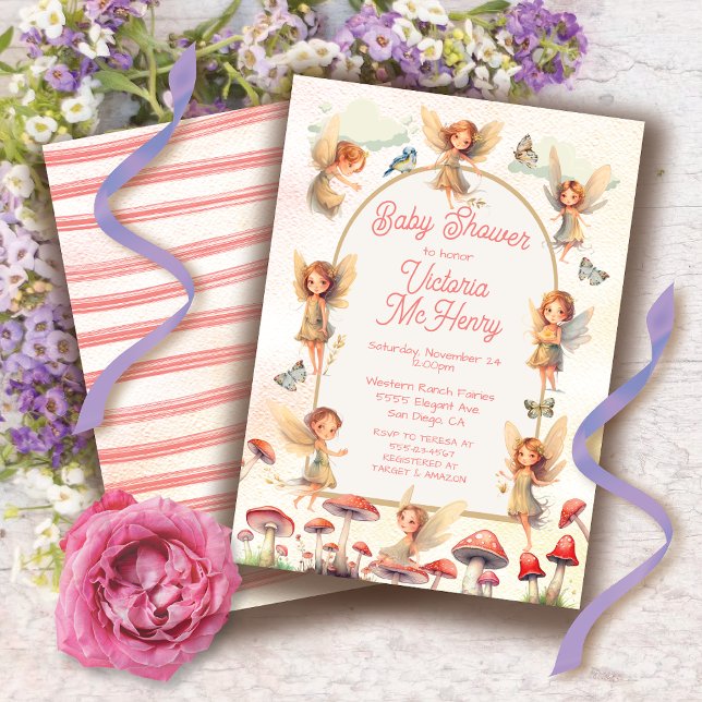 Woodland Fairy Toadstool Baby Shower Invitation (Creator Uploaded)