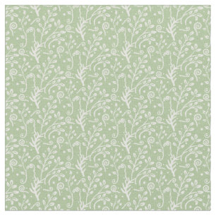Woodland Fairytale Fern Swirl Baby Girl Nursery Fabric