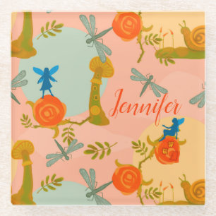 Woodland Fairytale personalised Glass Coaster