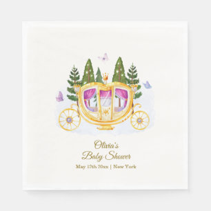 Woodland Fairytale Princess Carriage Baby Shower Napkin