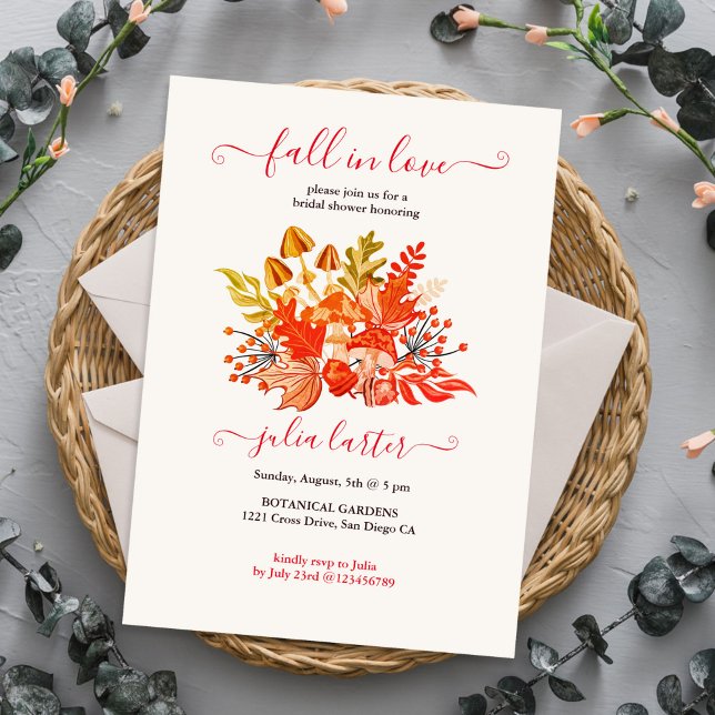 Woodland Fall Mushroom Wildflower Wedding Invitation (Creator Uploaded)