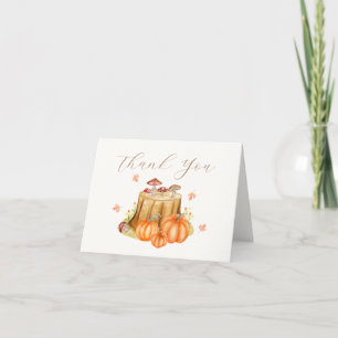 Woodland Fall Pumpkin Mushroom Baby Shower  Thank You Card