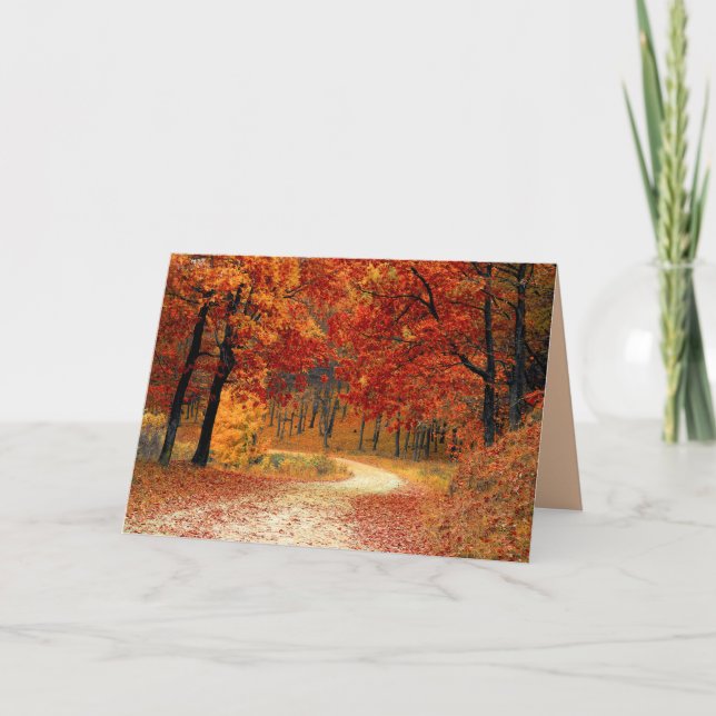 woodland fall trail greeting card (Front)