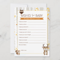 Woodland Fall / Winter Wishes for Baby Shower Card