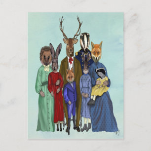 Woodland Family Postcard