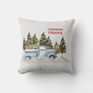 Woodland Farmhouse Christmas Cushion