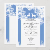 Woodland faux paper cut blue wedding