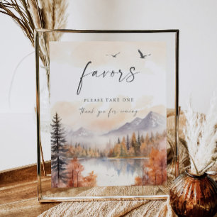 Woodland Favour Sign Rustic Baby Shower Wedding