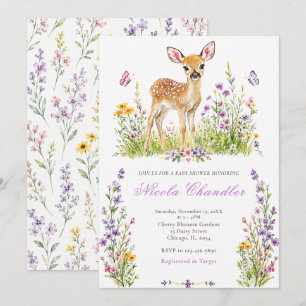 Woodland Fawn Baby Shower Invitation