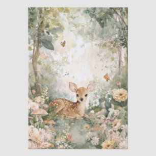Woodland Fawn & Florals Tissue Paper