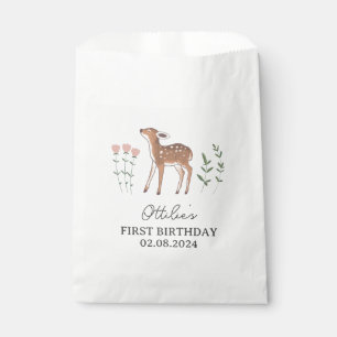 Woodland Fawn Flowers Birthday Favour Bag