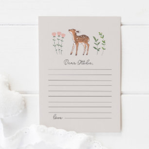 Woodland Fawn Flowers Time Capsule Note Card