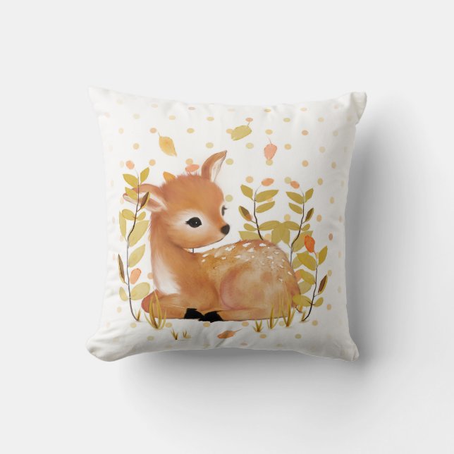 Woodland Fawn Throw Pillows (Front)
