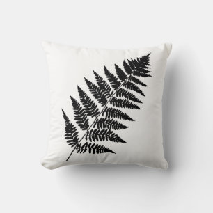 Woodland Fern 1, Black and White Cushion