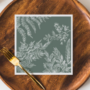 Woodland Fern Botanical Wedding Paper Napkin