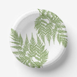 Woodland Fern Fronds Silhouette Paper Plates