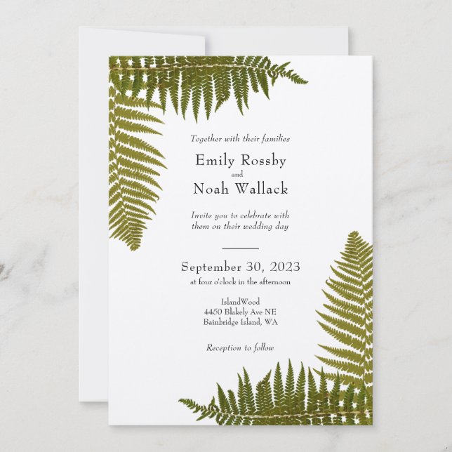 Woodland Fern Invitation (Front)