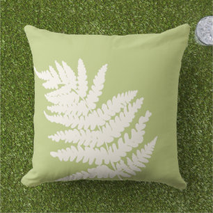Woodland Fern Leaf Custom Background Colours Cushion