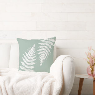Woodland Fern Leaf Custom Background Colours Cushion
