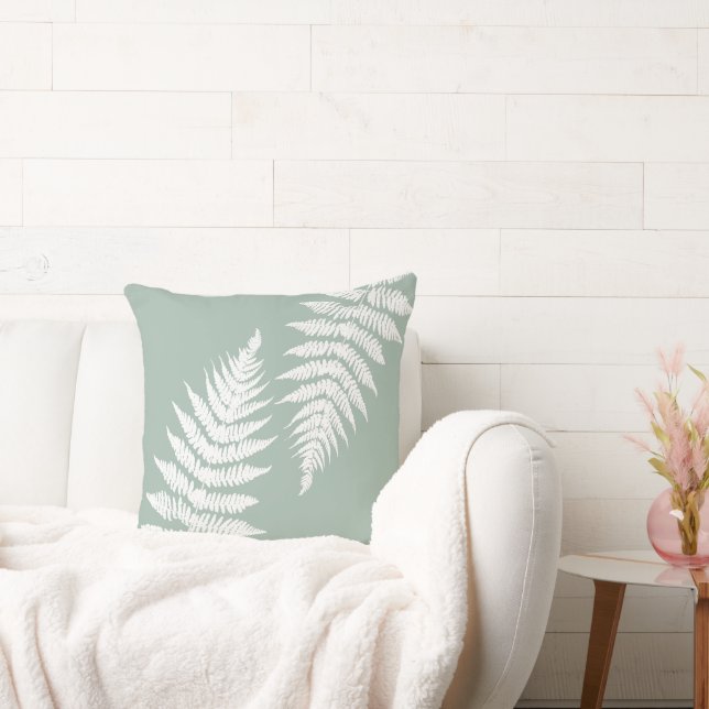 Woodland Fern Leaf Custom Background Colours  Cushion (Couch)