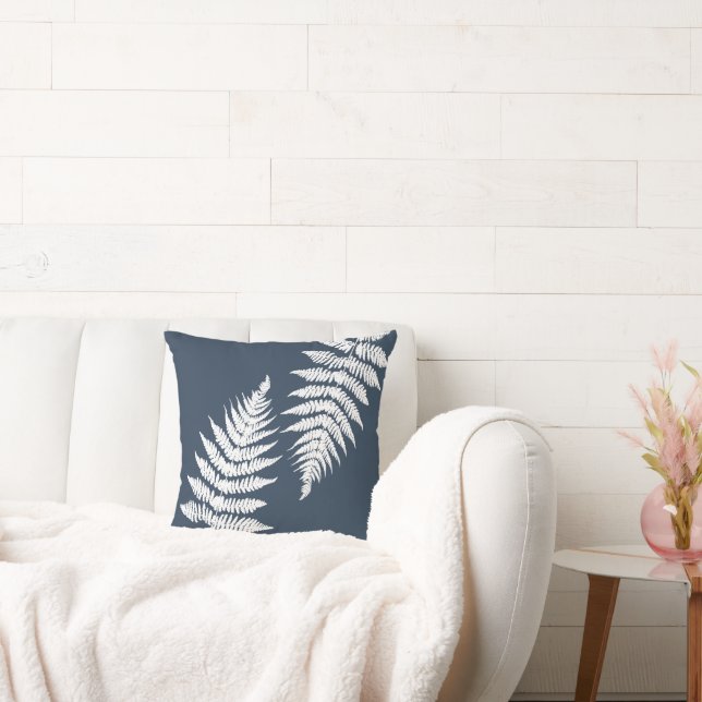 Woodland Fern Leaf Custom Background Colours  Cushion (Couch)