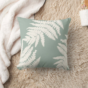Woodland Fern Leaf Custom Background Colours Cushion