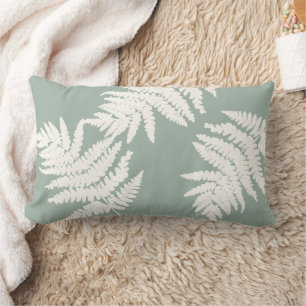 Woodland Fern Leaf Custom Background Colours Lumbar Cushion