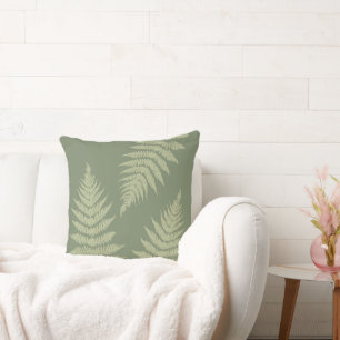 Woodland Fern Leves Custom Background Colours Cushion