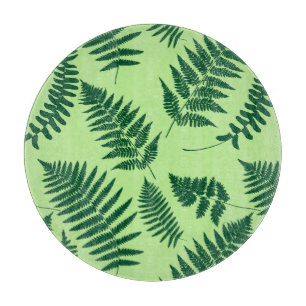 Woodland Fern Pattern, Light Green and Emerald Cutting Board