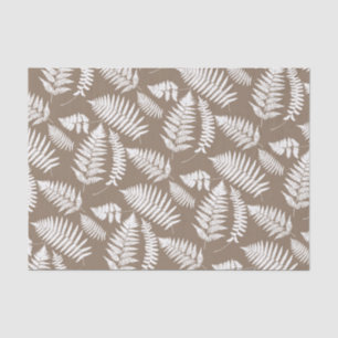 Woodland Fern Pattern, Taupe Tan and White Tissue Paper