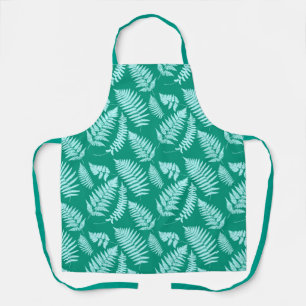 Woodland Fern Pattern, Turquoise and Aqua Apron