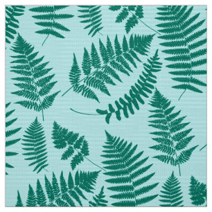 Woodland Fern Pattern, Turquoise and Aqua Fabric